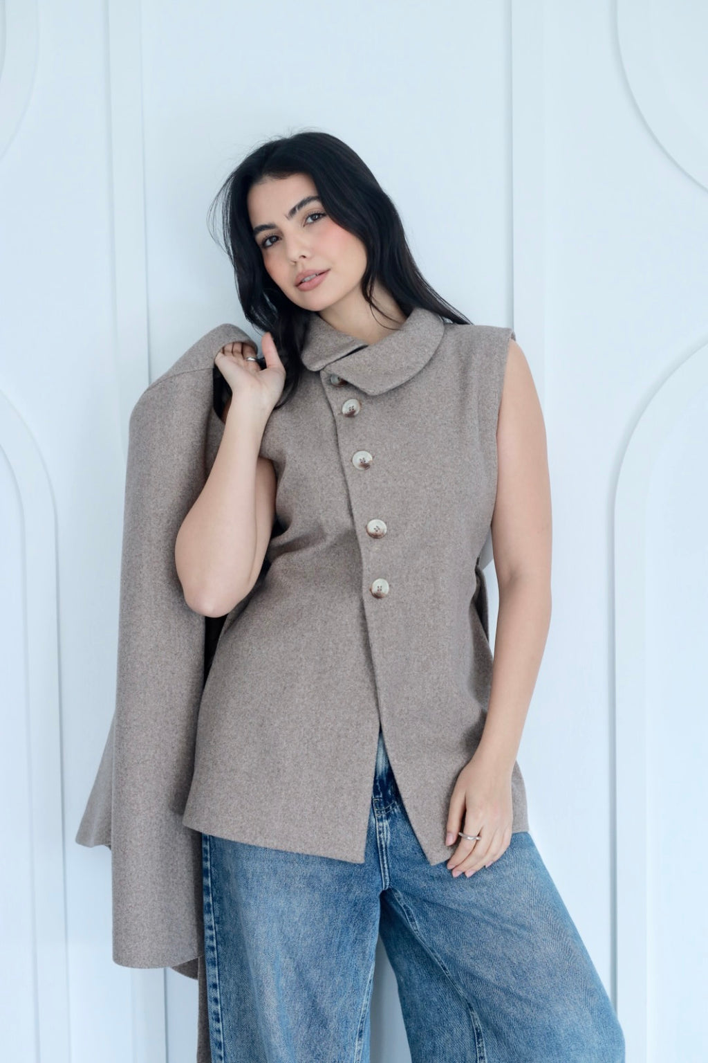 Urban cap jacket in coffee