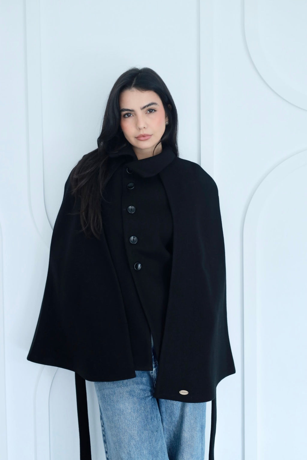 Urban cap jacket in black