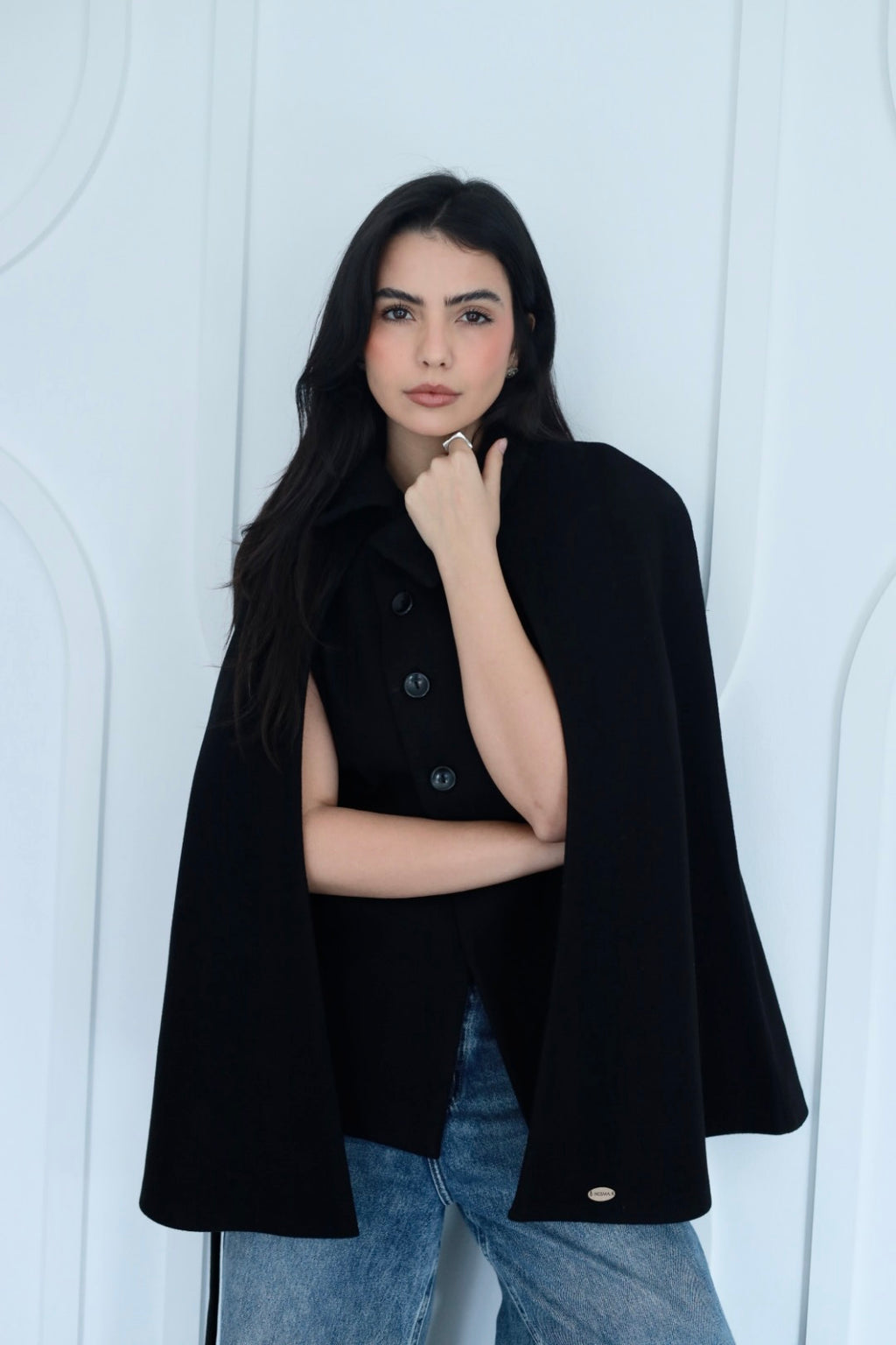 Urban cap jacket in black