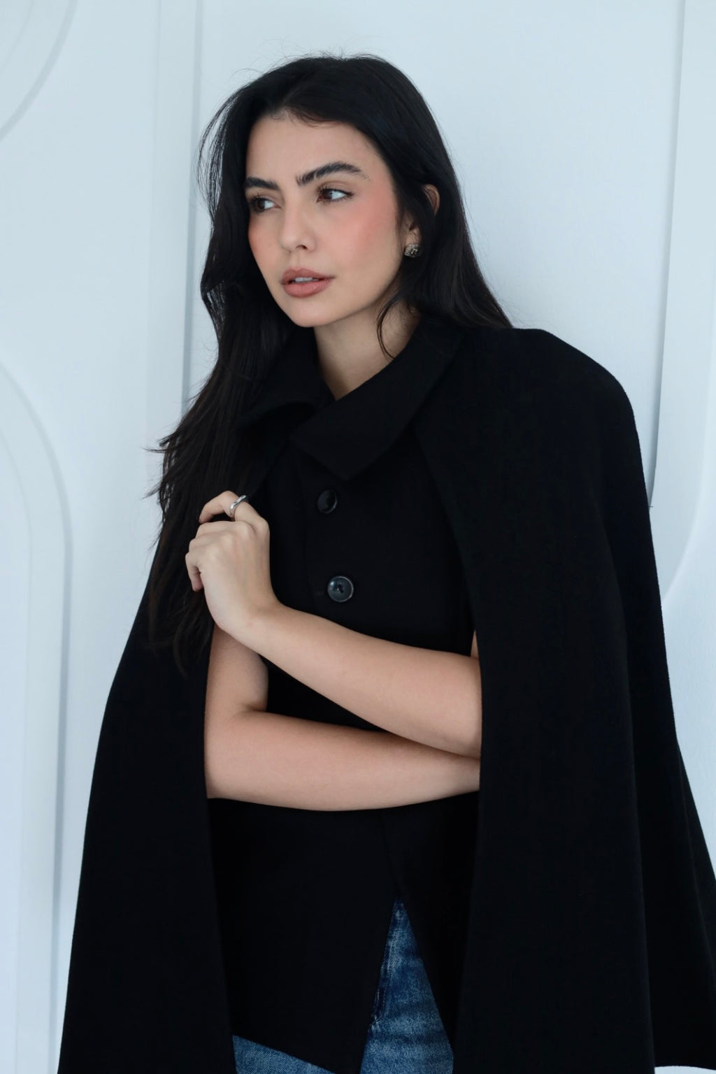 Urban cap jacket in black