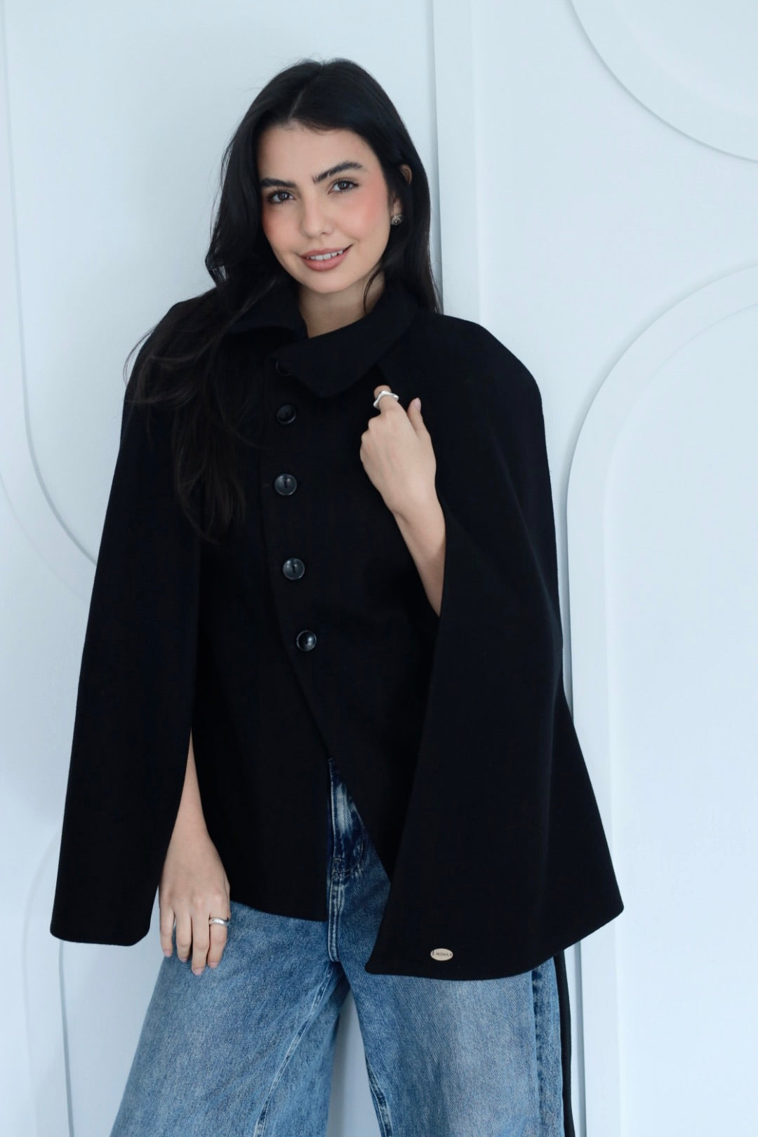 Urban cap jacket in black
