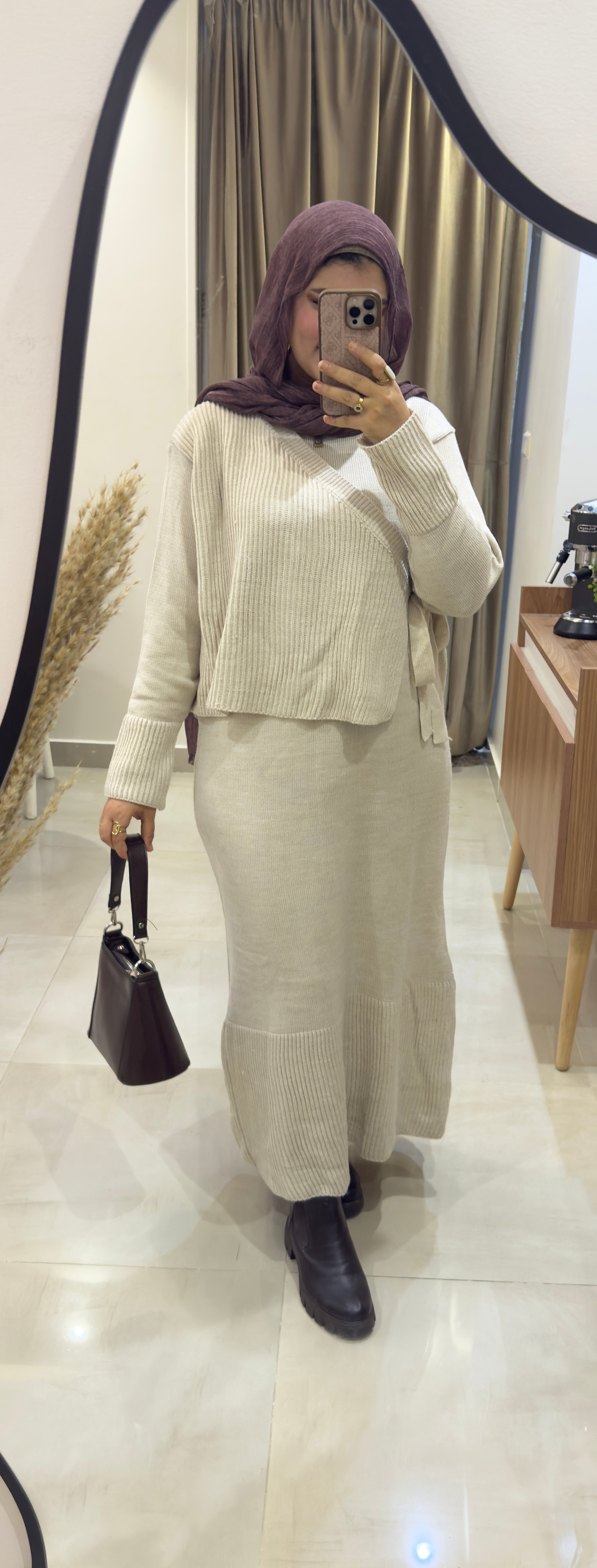 Wool dress in beige