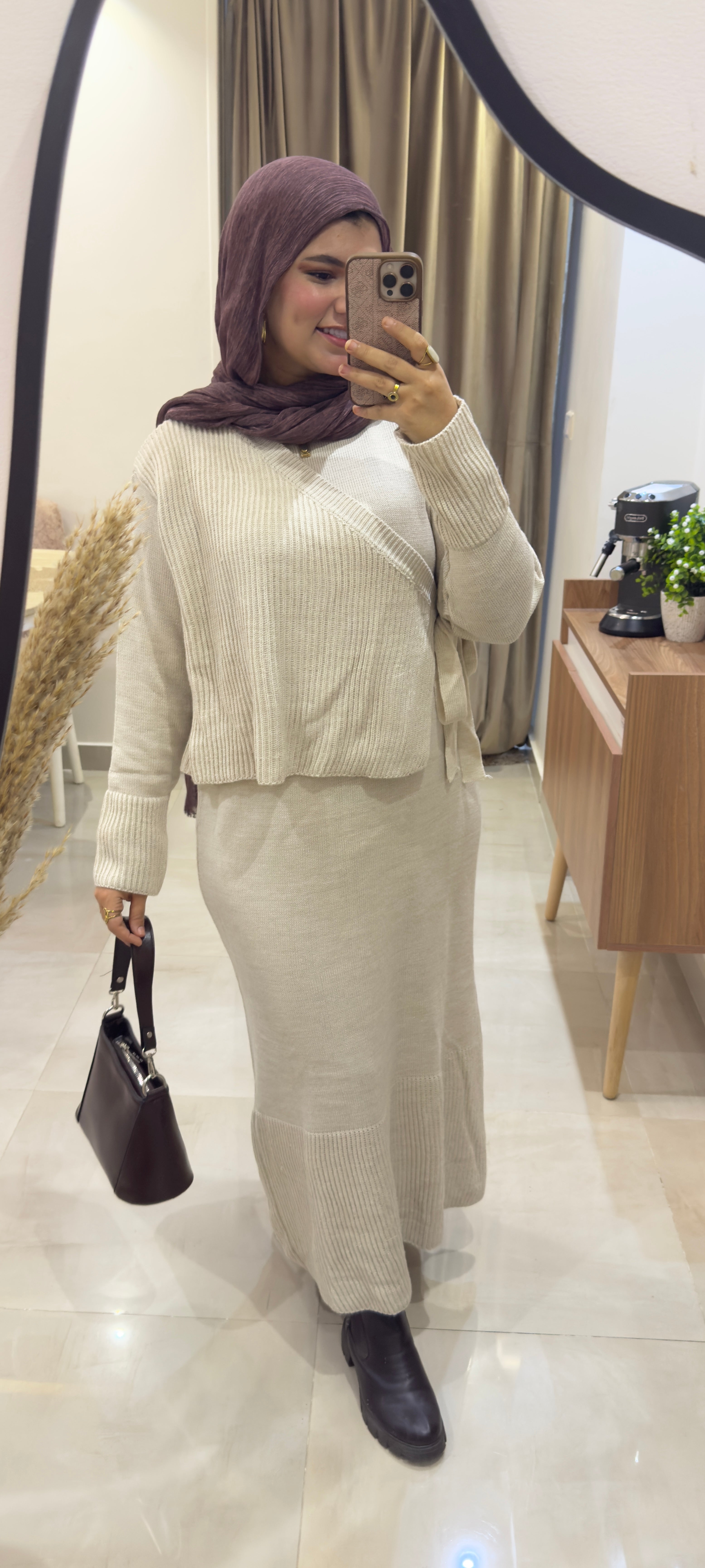 Wool dress in beige