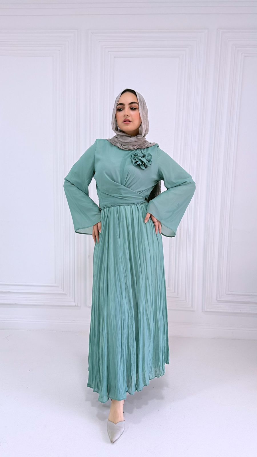 Mint shifon outfit ( skit & blouse )