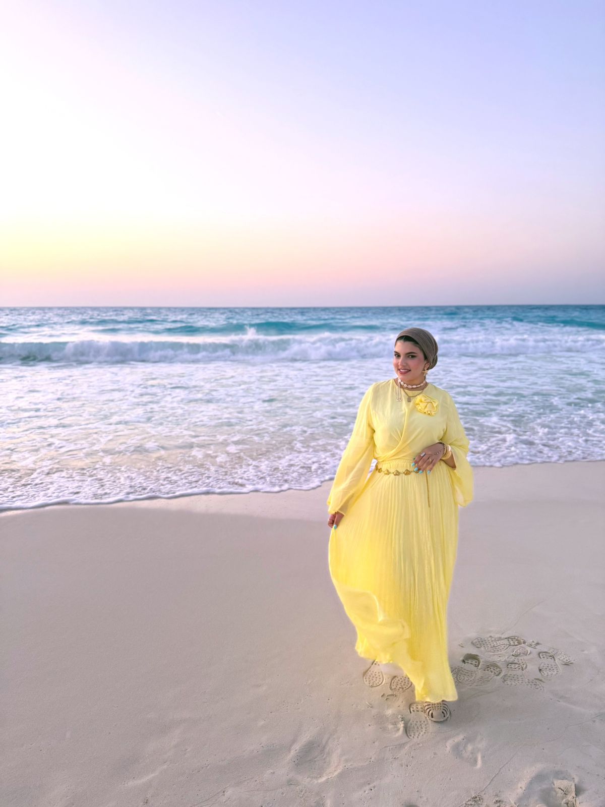Yellow shifon outfit ( skit & blouse )