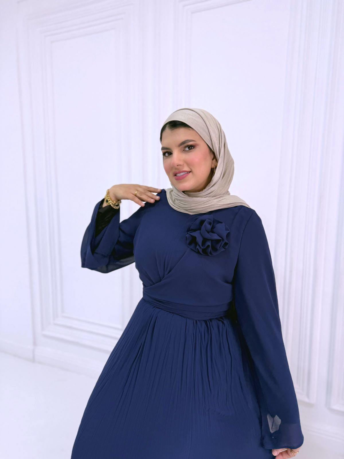 navy shifon outfit ( skit & blouse )